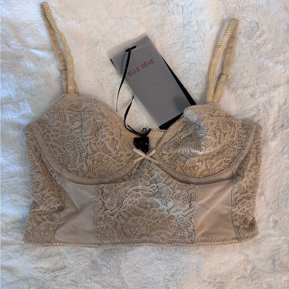 Elle‎ Reve Kiss Corset Top Nude NWT Size XS